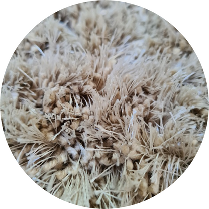 Rond hoogpolig vloerkleed Penelope Offwhite detail