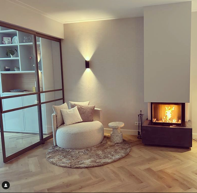 Rond hoogpolig vloerkleed Penelope Offwhite klantfoto