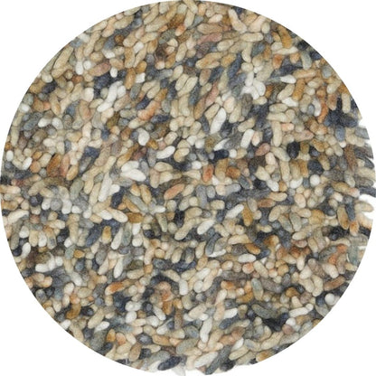 Rond hoogpolig wollen vloerkleed Steffi Autumn 02