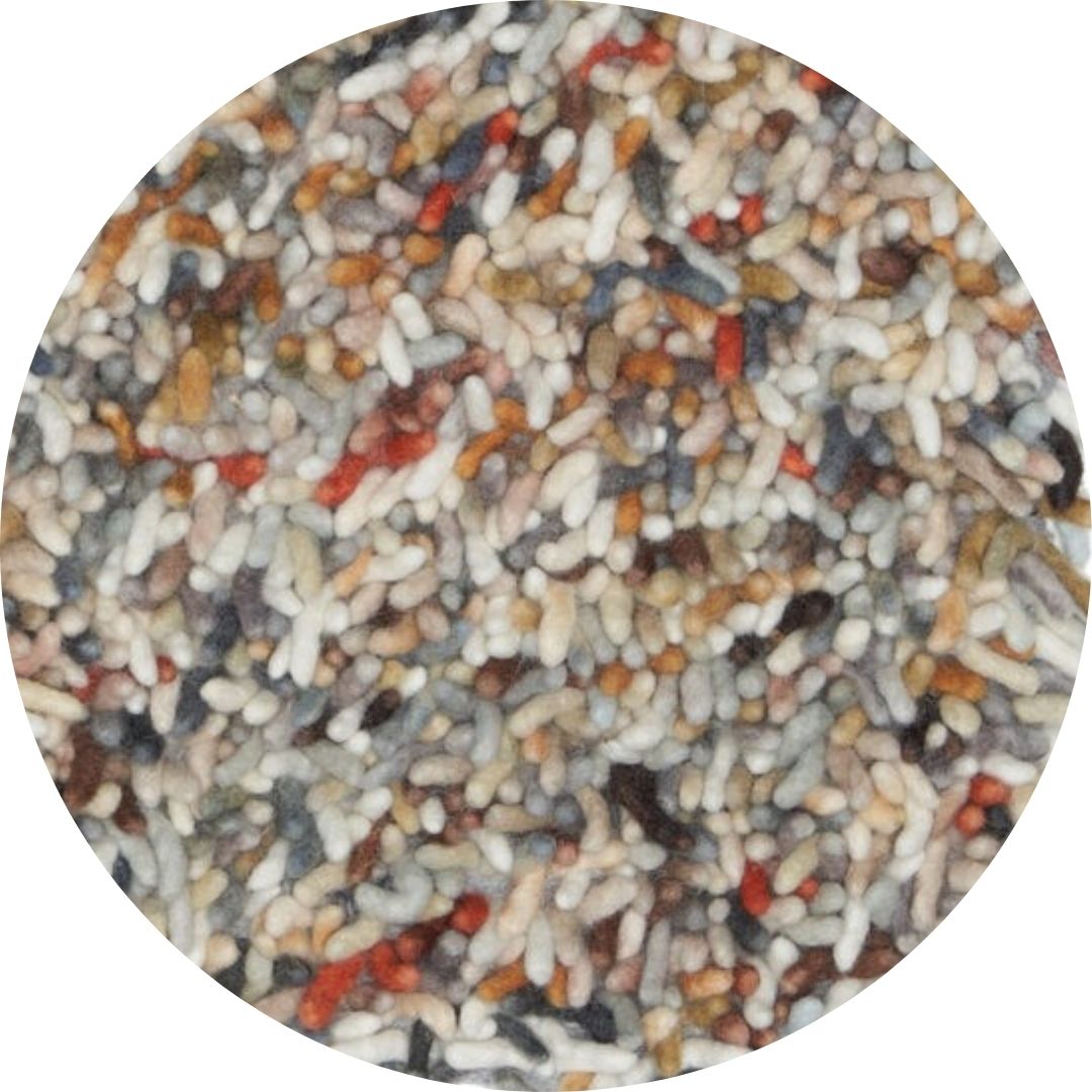 Rond hoogpolig wollen vloerkleed Steffi Multicolor 04