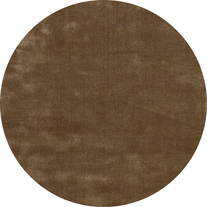 Rond laagpolig glanzend wollen vloerkleed Viveke Bronze