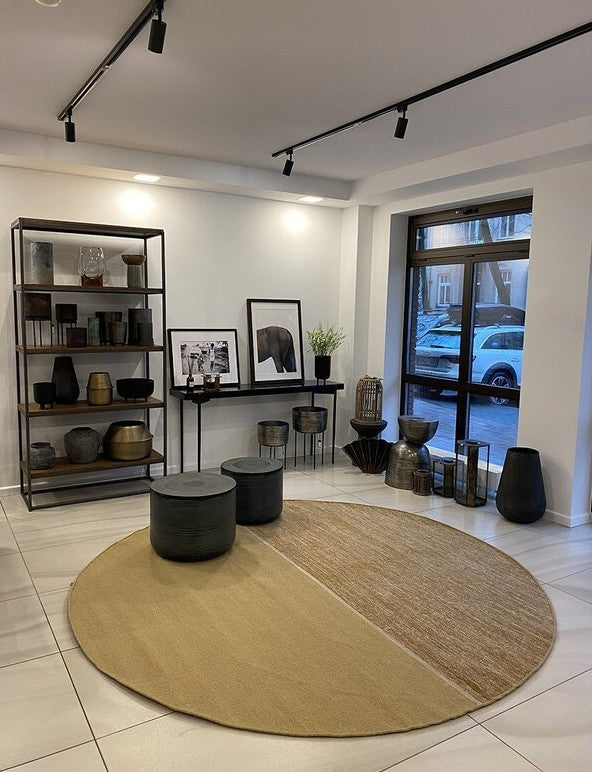 Rond vloerkleed wol Mila Oker