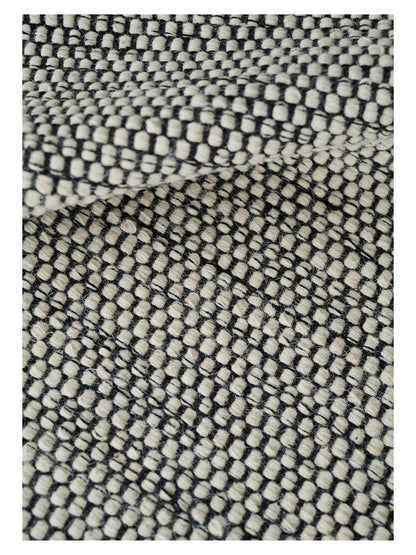 Rond wollen vloerkleed Anna zwart wit Mixed detail