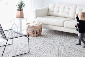 Rond wollen vloerkleed Anna zwart wit Mixed interieur