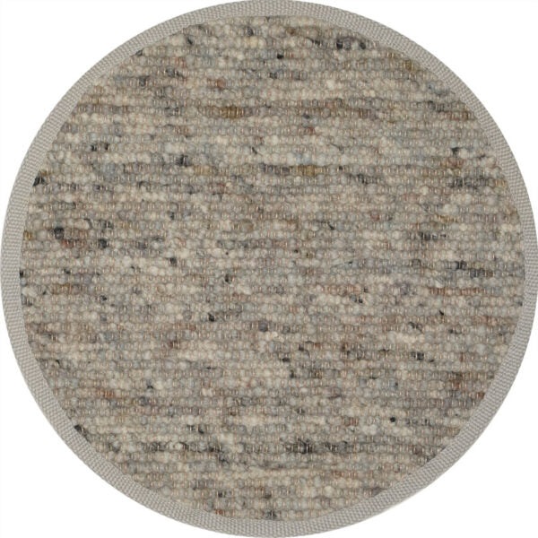 Rond wollen vloerkleed Arna Grijsblauw 06