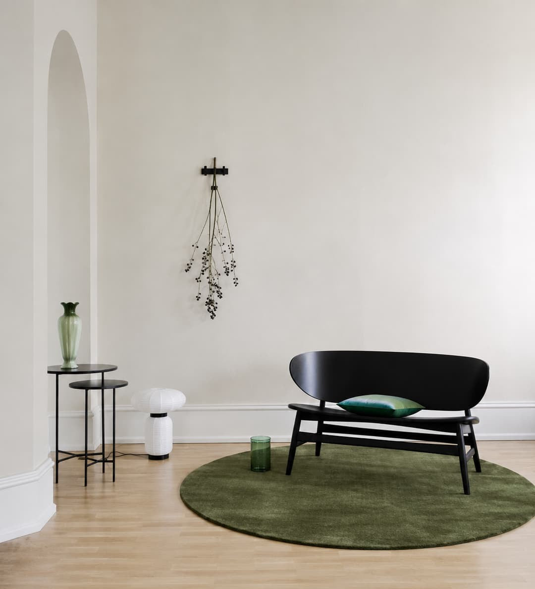 Rond wollen vloerkleed Lot Groen Interieur