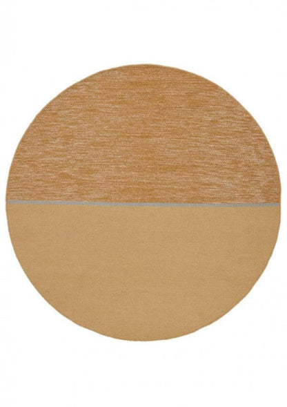 Rond wollen vloerkleed Mila Oker
