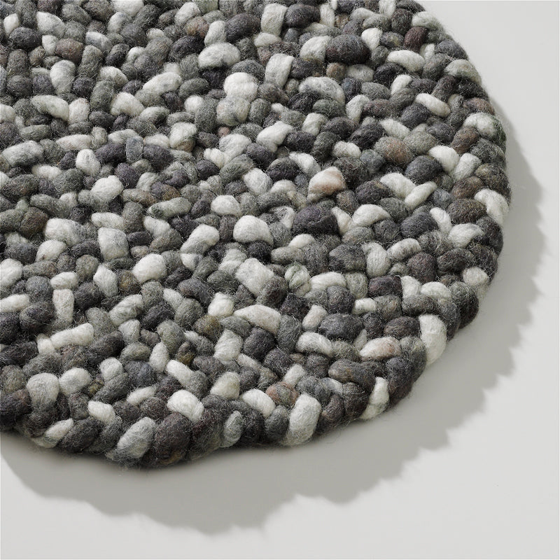 Rond wollen vloerkleed Romee Mix Dawn 446+Olive 448+Earth 348 detail