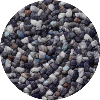 Rond wollen vloerkleed Romee Mix Dusk 475+Sky 058+Denim 459