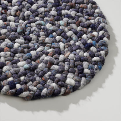 Rond wollen vloerkleed Romee Mix Dusk 475+Sky 058+Denim 459 detail