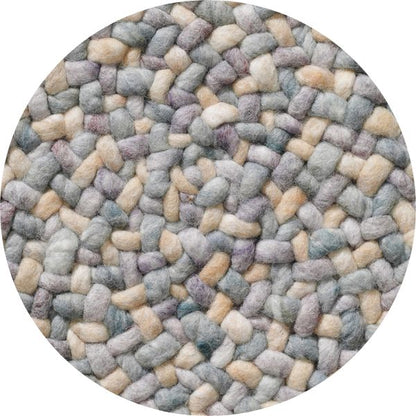 Rond wollen vloerkleed Romee Mix Lavender 491+Mint 343+Sand 124