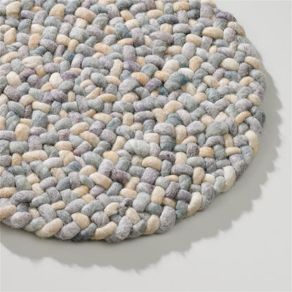 Rond wollen vloerkleed Romee Mix Lavender 491+Mint 343+Sand 124 detail
