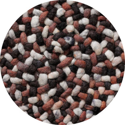 Rond wollen vloerkleed Romee Mix Poeder 472+Rust 425+Brownie 368