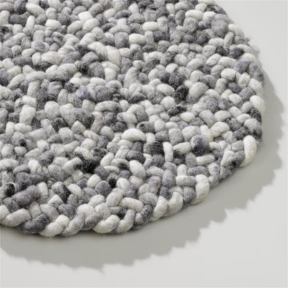 Rond wollen vloerkleed Romee Sneeuw 430+Slate 433+Fog 434 detail