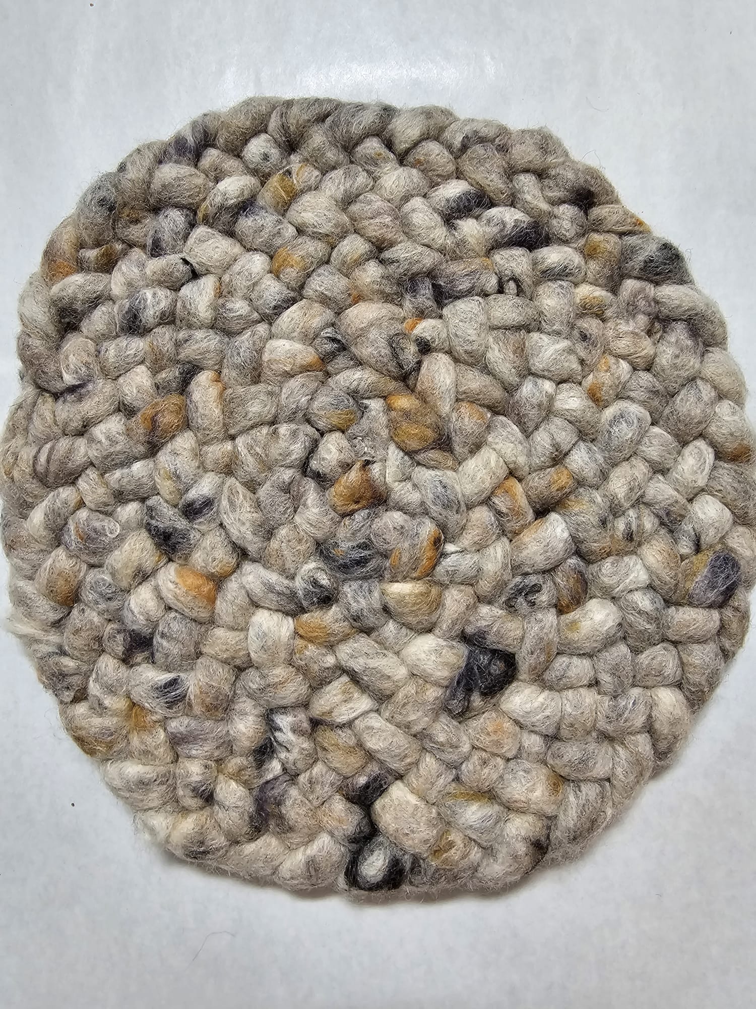 Rond wollen vloerkleed Romee in stock Grijs mix 04