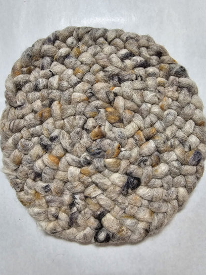 Rond wollen vloerkleed Romee in stock Grijs mix 04