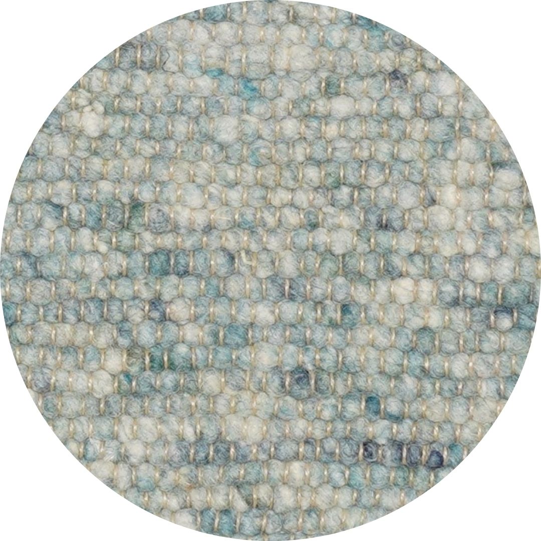 Rond wollen vloerkleed handgeweven Nanda Aqua 16