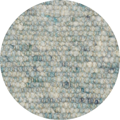 Rond wollen vloerkleed handgeweven Nanda Aqua 16