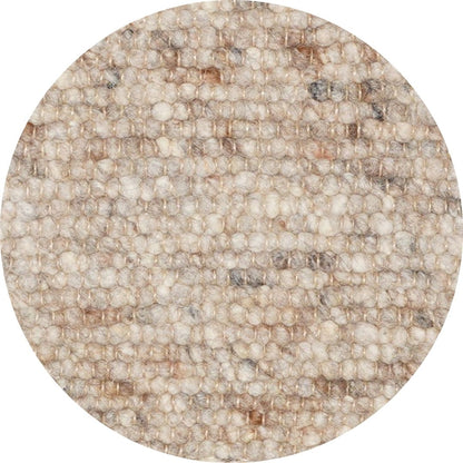 Rond wollen vloerkleed handgeweven Nanda Beige 13