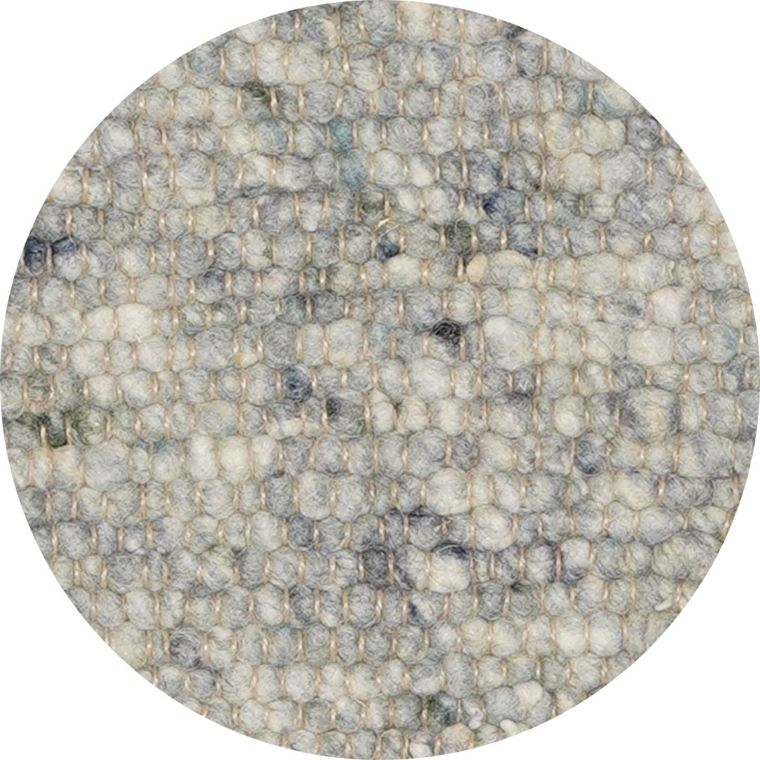 Rond wollen vloerkleed handgeweven Nanda Blauw 14