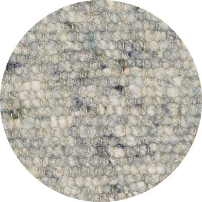 Rond wollen vloerkleed handgeweven Nanda Blauw 14