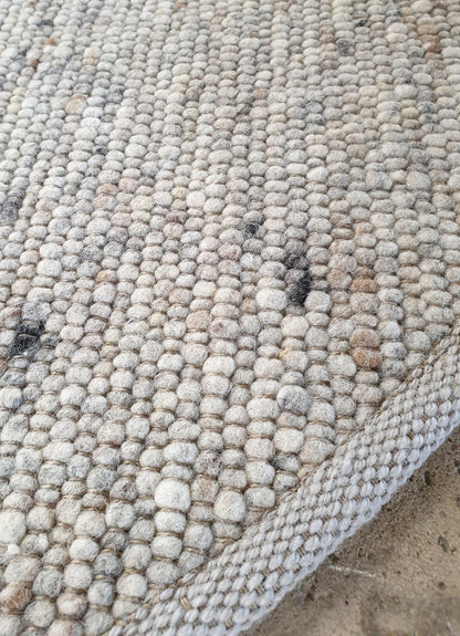 Rond wollen vloerkleed handgeweven Nanda detail