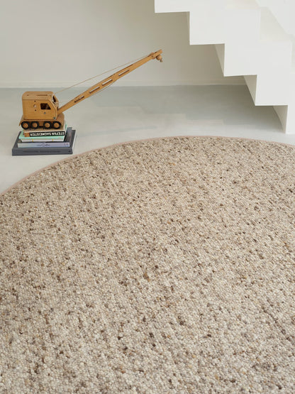 Rond grof wollen vloerkleed Nomi rond Nature mix 136 sfeer