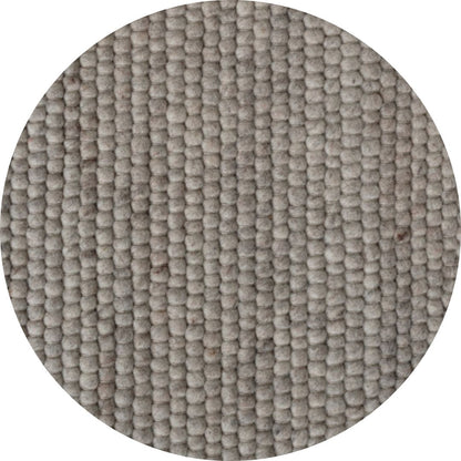 Rond handgeweven wollen vloerkleed Ankie Light Grey closeup