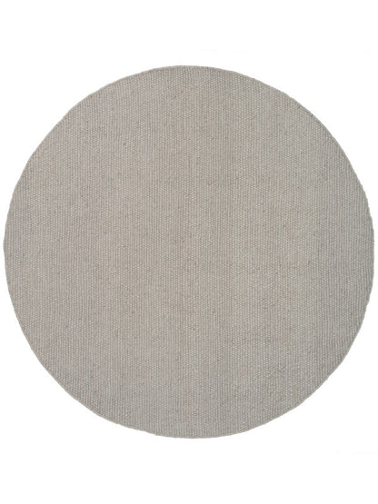 Rond handgeweven wollen vloerkleed Ankie Light Grey