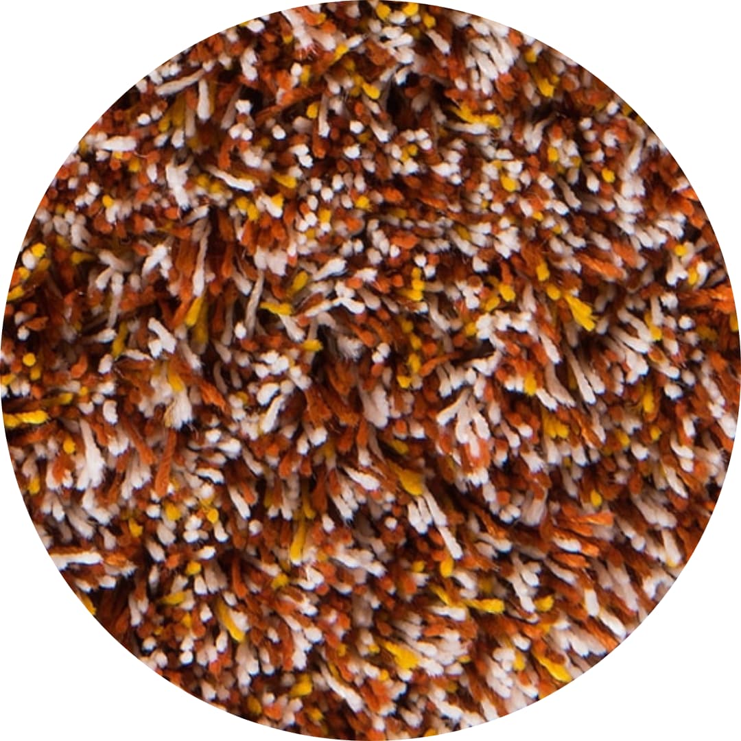 Rond hoogpolig vloerkleed Aliza 20 Autumn