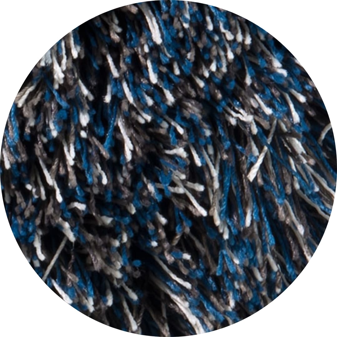 Rond hoogpolig vloerkleed Aliza 45 Blauw