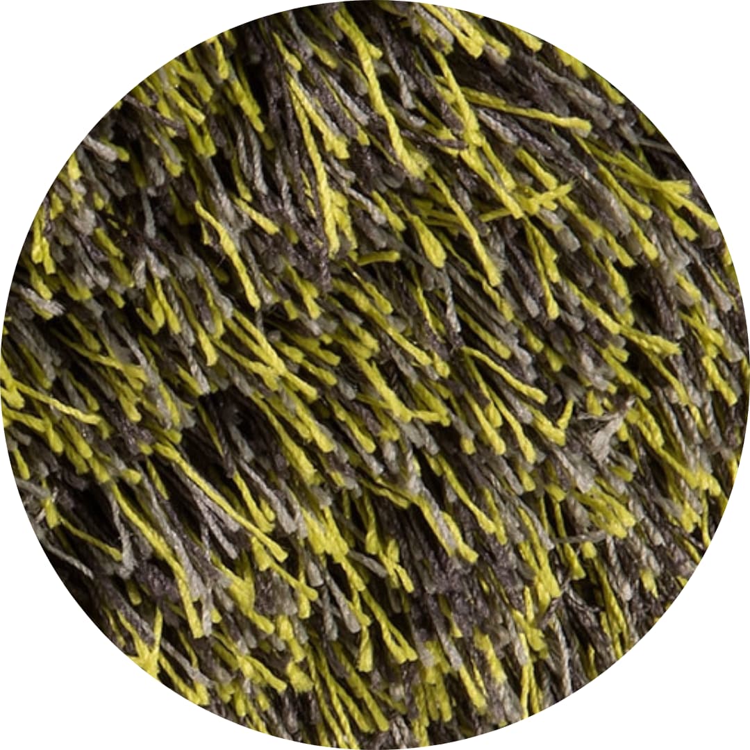 Rond hoogpolig vloerkleed Aliza 57 Yellow 