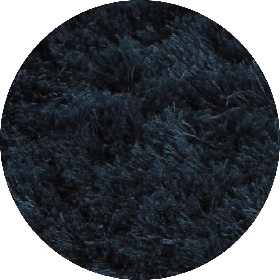 Rond hoogpolig wollen kleed Coco Blauw 54