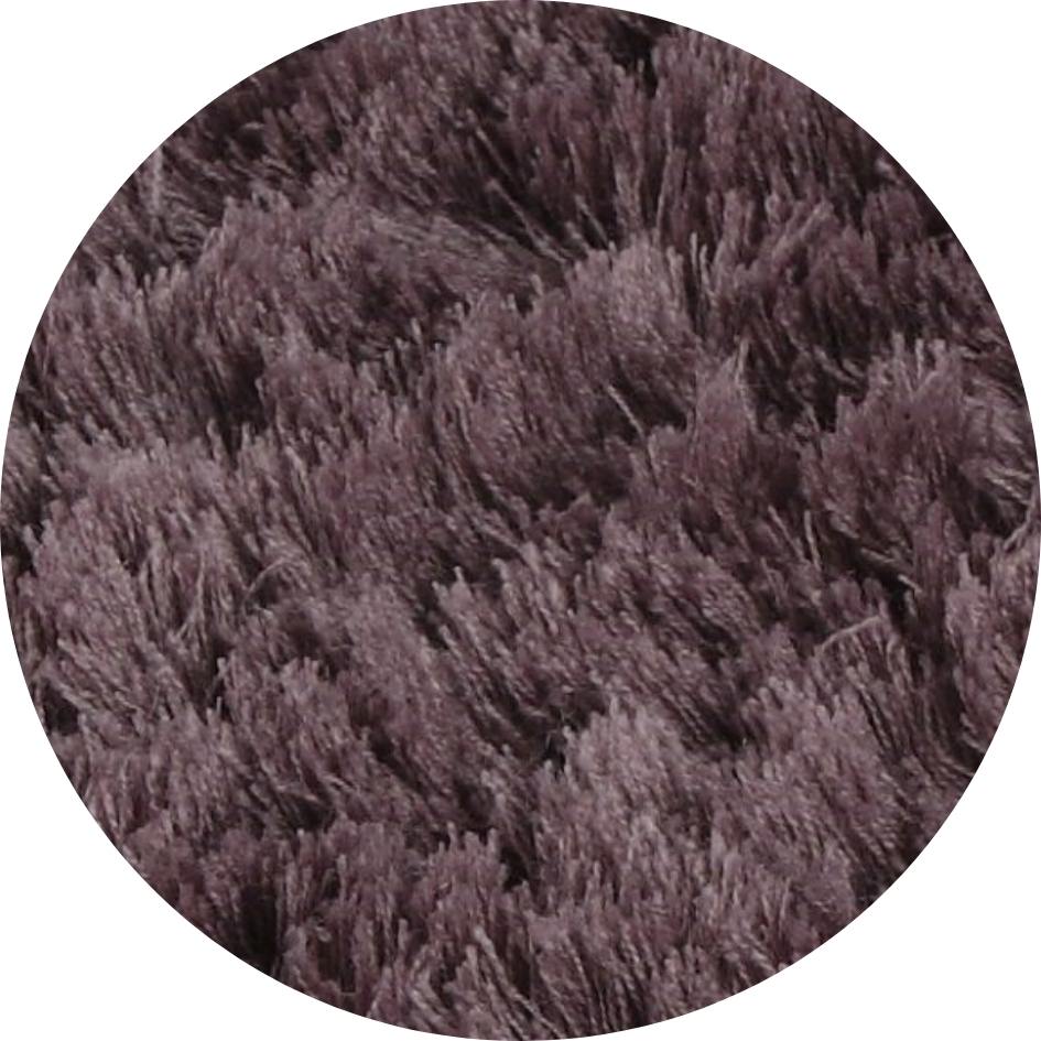 Rond hoogpolig wollen vloerkleed Coco Lavendel 56