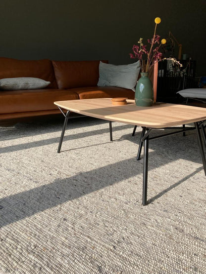 Rond wollen vloerkleed Diane Gebroken Wit 01 sfeer