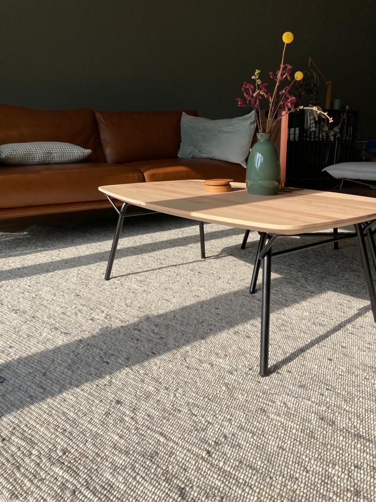 Rond wollen vloerkleed Diane Gebroken Wit 01 sfeer