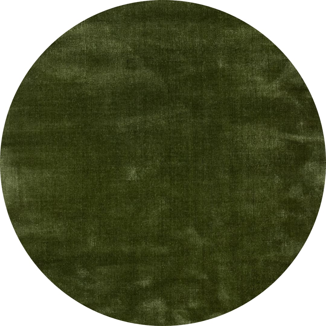 Rond luxe wollen vloerkleed Lot Groen