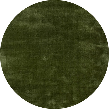 Rond luxe wollen vloerkleed Lot Groen