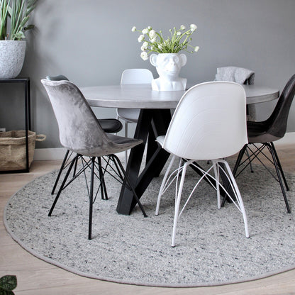 Rond wollen vloerkleed Nanda Grijs 02