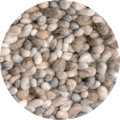 Grof rond wollen vloerkleed Tatum Beige 02