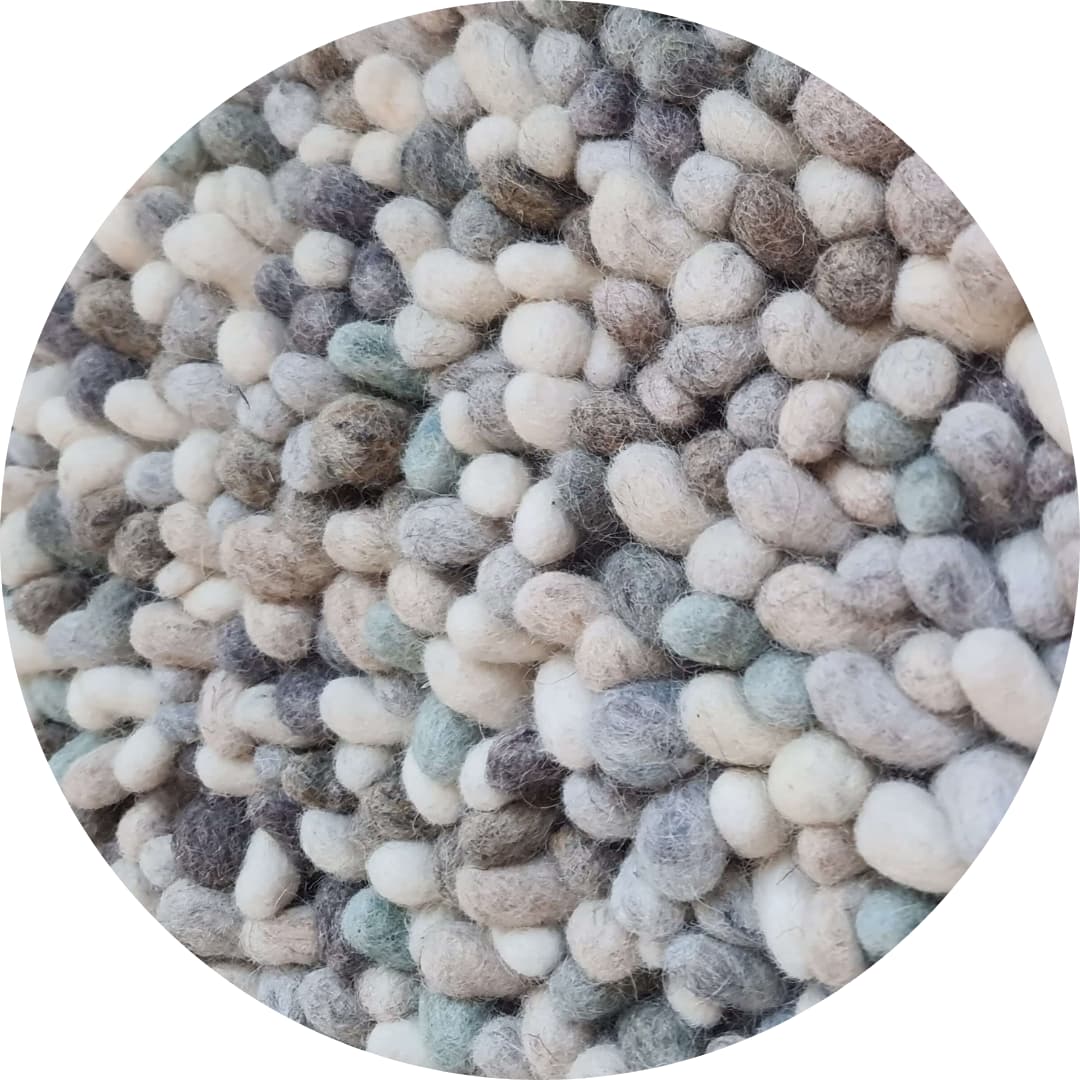 Grof rond wollen vloerkleed Tatum Ocean Mix 05 