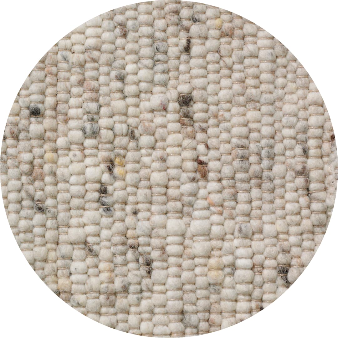 Rond wollen vloerkleed Vieve Beige 162