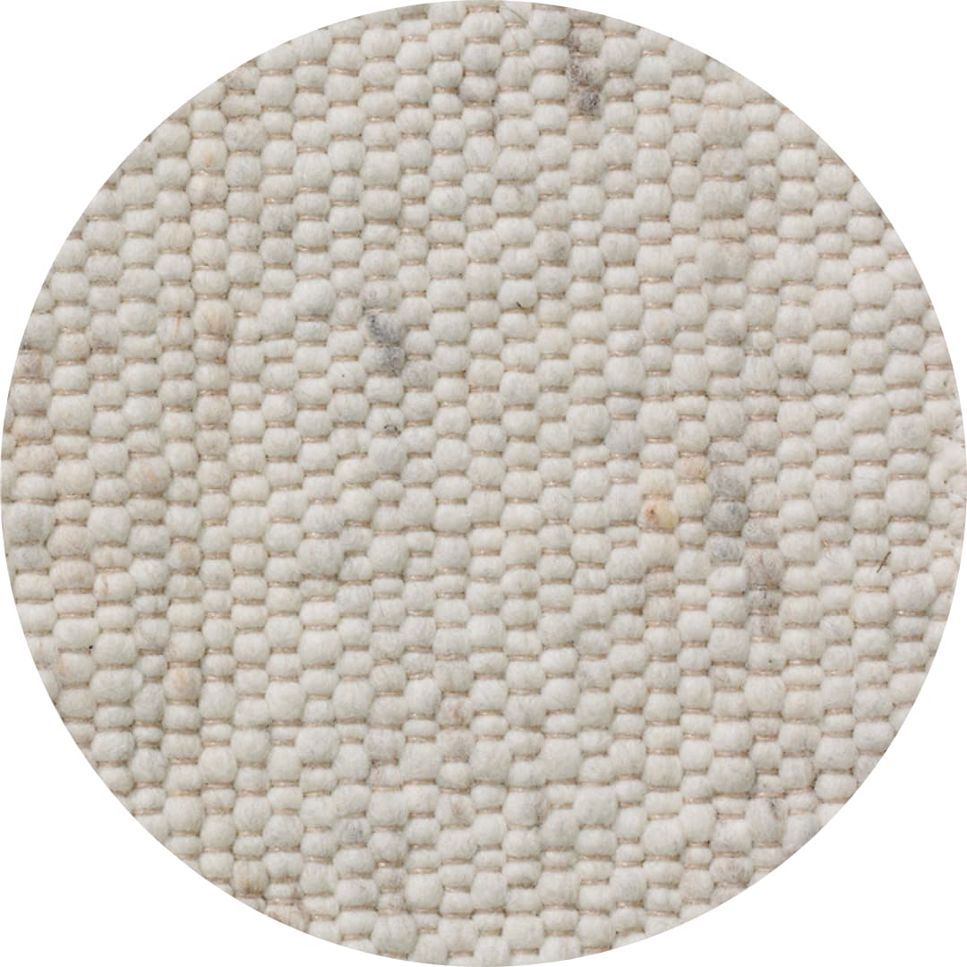 Rond wollen vloerkleed Vieve Offwhite 161