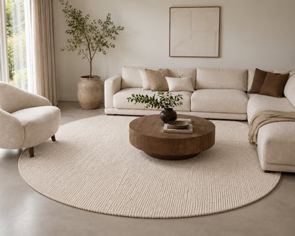 Rond wollen vloerkleed Vieve Offwhite 161 interieur