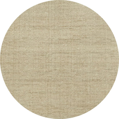 Rond laagpolig wollen vloerkleed Vivienne Sand Beige 