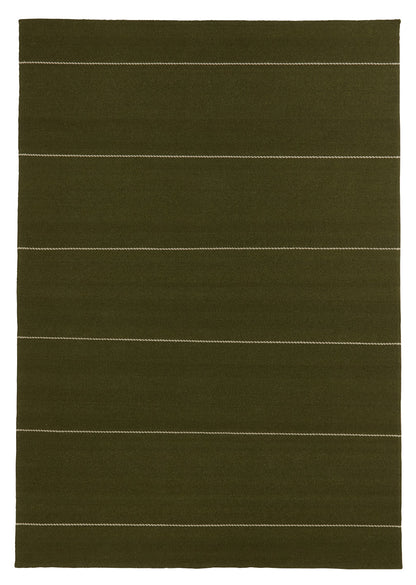 Vlak wollen vloerkleed Sara Groen volledig