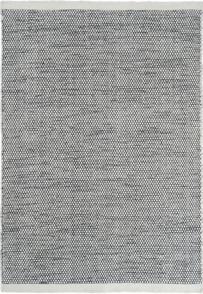 Vlak wollen vloerkleed zwart wit Anna Mixed