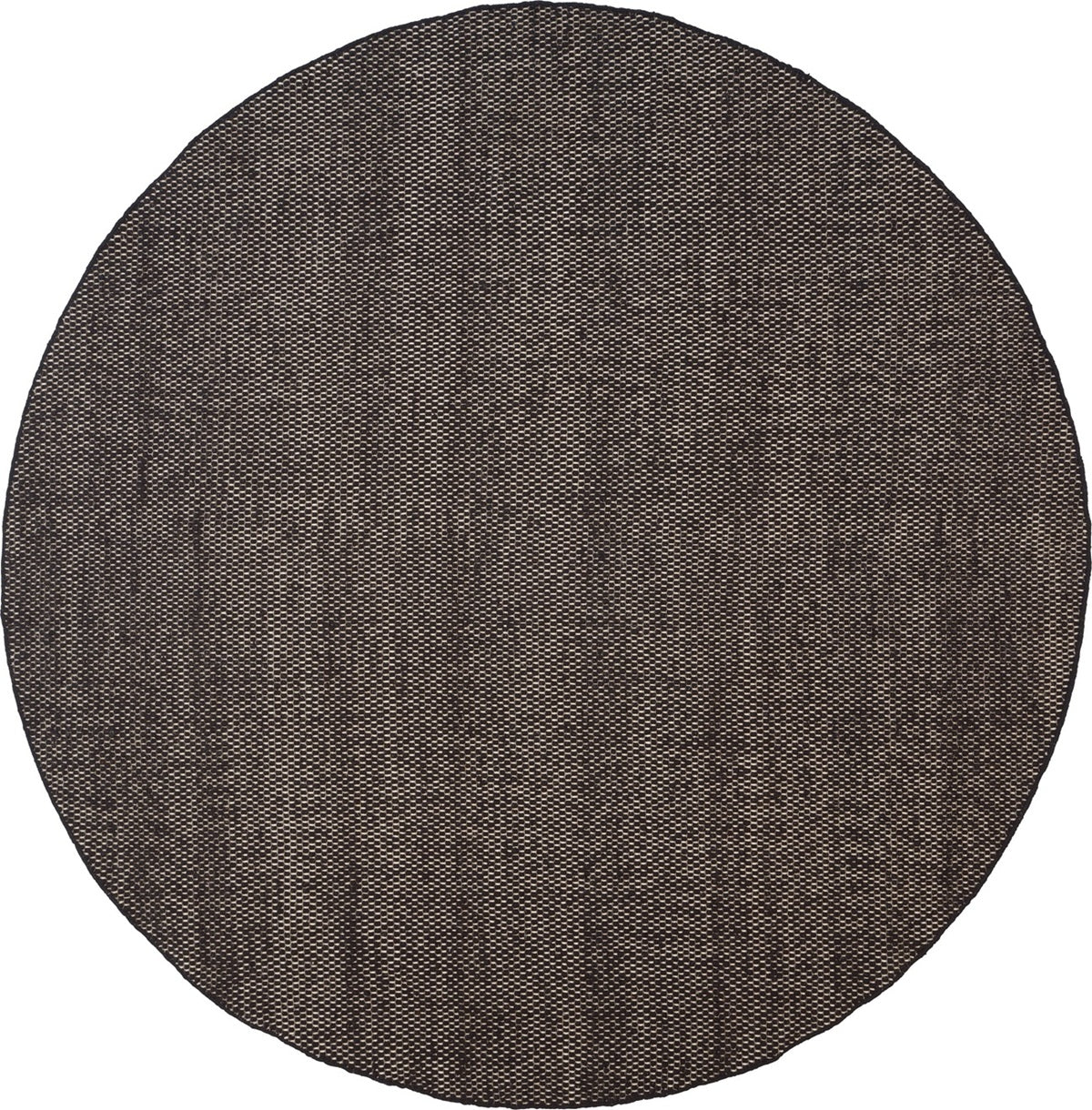 Vlak wollen vloerkleed Anna Rond Black