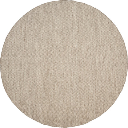 Vlak wollen vloerkleed Anna Rond Light Grey