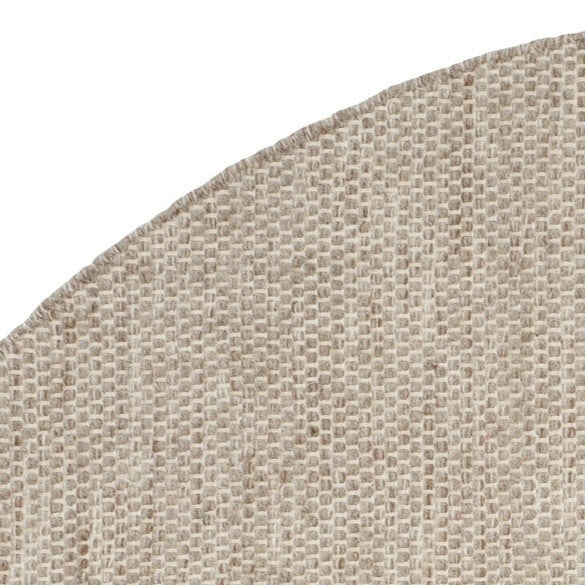Vlak wollen vloerkleed Anna Rond Light Grey detail